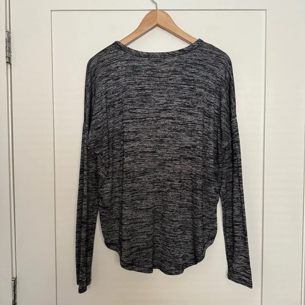 Rag & Bone Sweater Womens Sz L Heather Gray Knit Long Sleeve Stretch Lightweight - Picture 5 of 11
